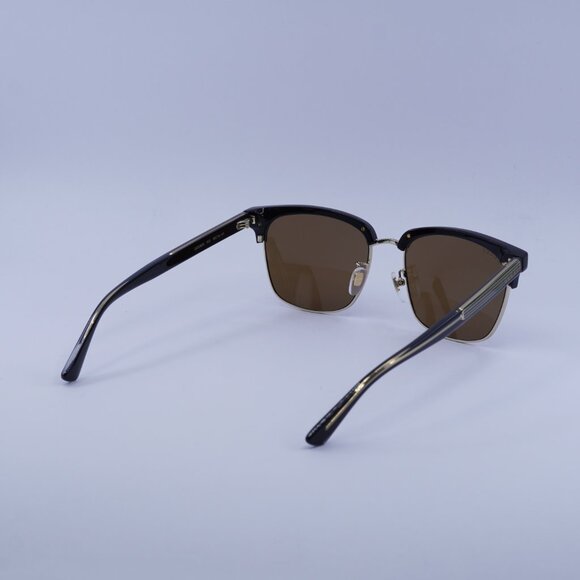 Gucci GG0382S 002 Sunglasses Black/Gold Square Frame, Brown Lenses - Picture 4 of 11